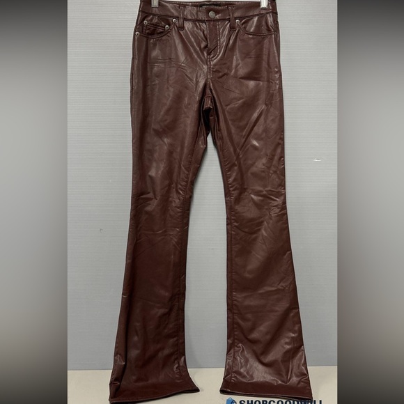 NWT Banana Republic Brown Bootcut Faux Leather Pants  Size 26 or 2 - Picture 3 of 3
